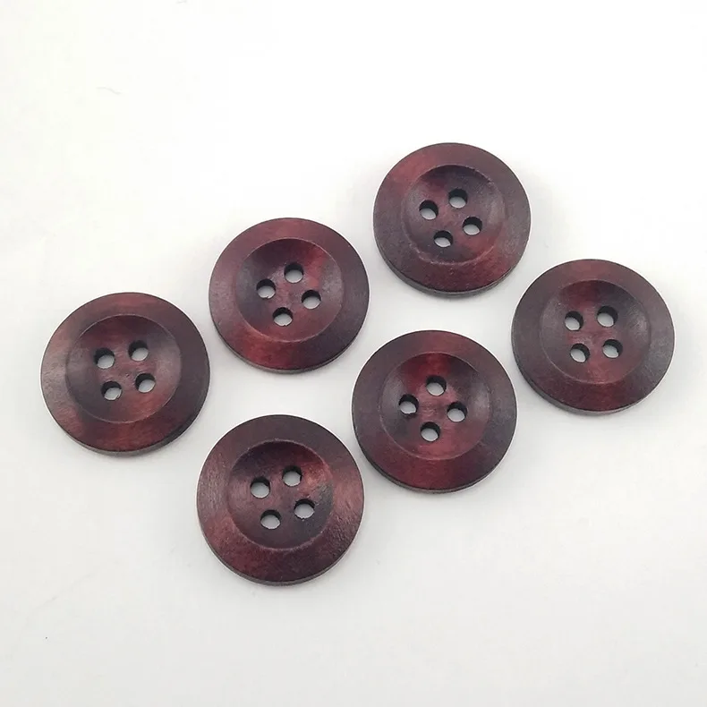 Fashion Round Environment Nature Wooden Button Four Holes Button