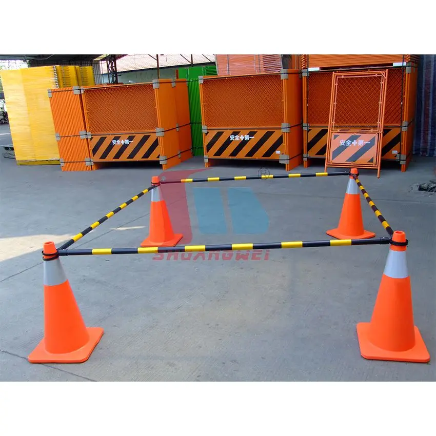 Crowd Control Security Bar Driveway Retractable Road Connecting Traffic Cone Bar For Construction Cones And Barriers