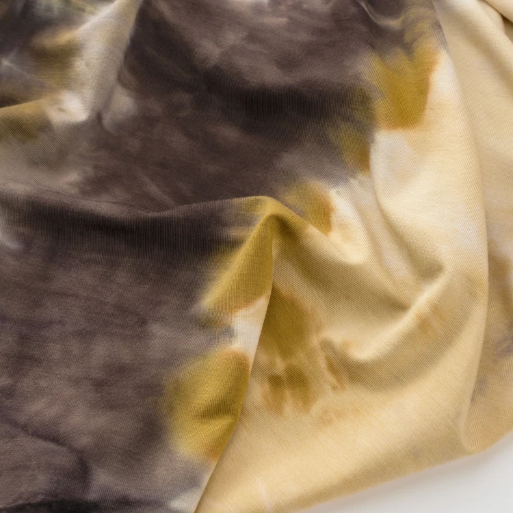 OEKO-TEX STANDARD 100 Custom Printed Tie-dye Bamboo Spandex Fabric Print For Eco-friendly Baby Clothes
