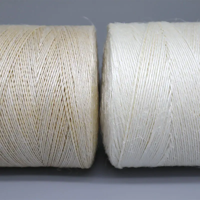 100% Nature Sisal Yarn 600m/kg and 1000m/kg  - White/Nature Thin Sisal Rope - Single-ply Sisal Yarn