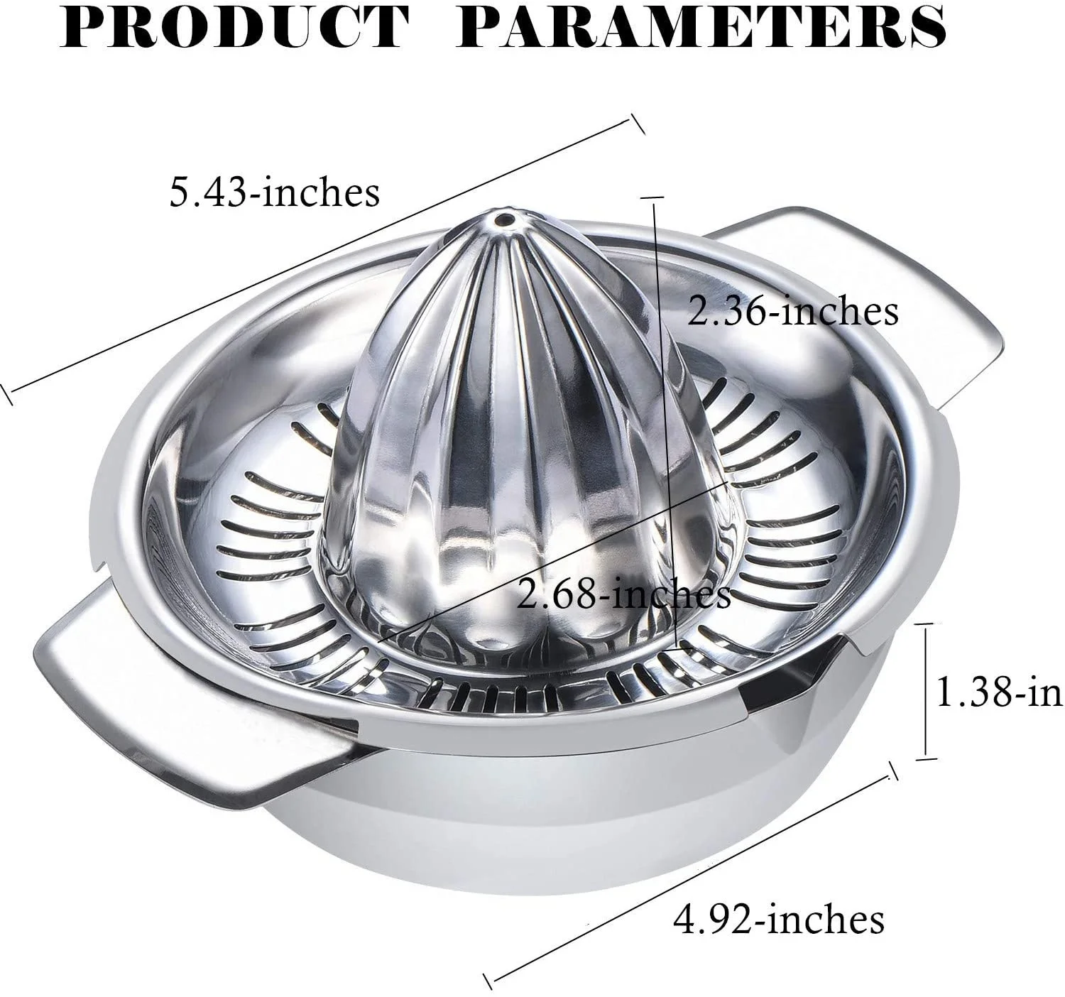 
Stainless Steel Manual Juicer Fruit Lemon Lime Orange Squeezer with Bowl Juicer Strainer 