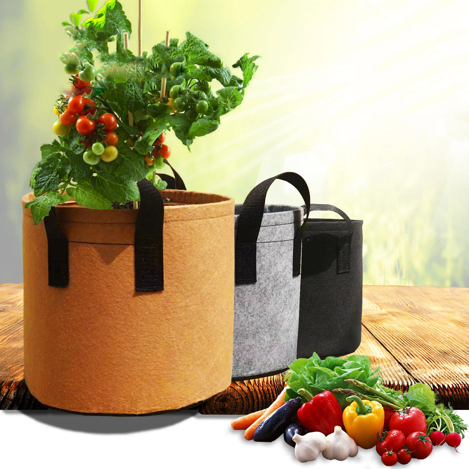 Non woven Fabric Round Plant Pot Plant Pouch Root Container Grow box Aeration Container Garden Vegetables Flower Grow Bags