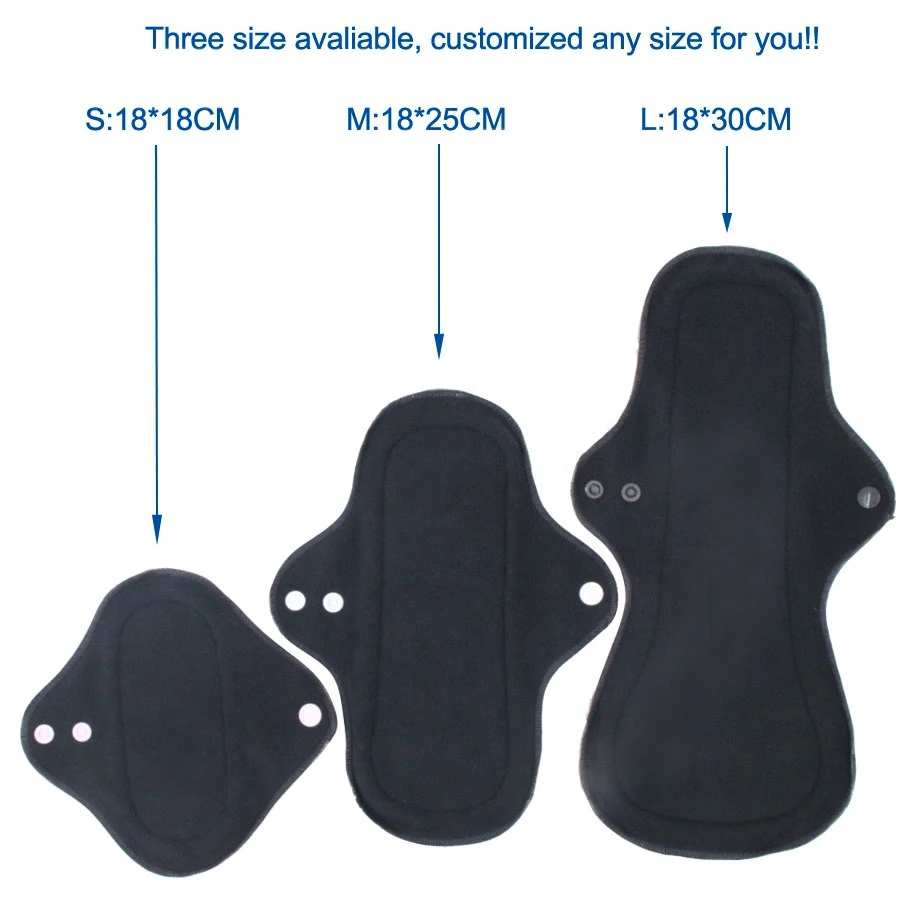 Absorbent lady cloth menstrual pad  Reusable washable bamboo fleece reusable women sanitary napkin cloth