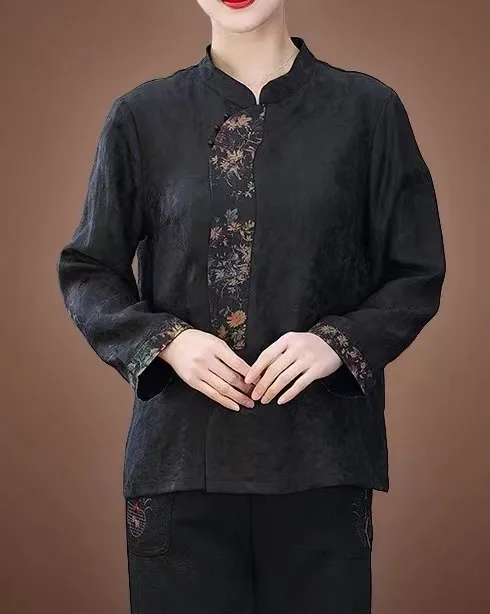 
Chinese Traditional Summer Black Shirt 2021 new fashion Chinese style shirt 