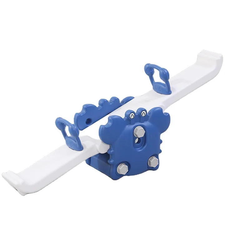 Factory price kindergarten household playground equipment cute crab double seesaw for kids