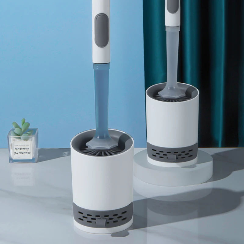 In 2023  a new  TPR silicone circular scrubbing liquid toilet brush ,with a bathroom cleaner bracket and wall mountable