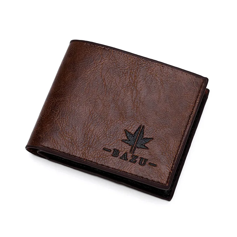 men Wallet leather Men Short Wallet Student Cross New Card Multi-Card Slot Folding Wallet fashion purse