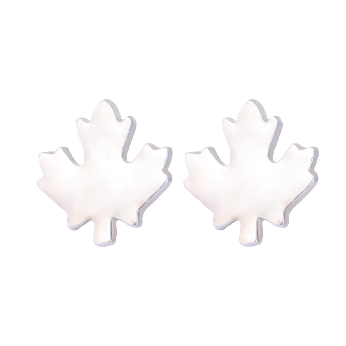 Creative Canada National Day Flag Pattern Earrings Alloy Drip Oil Red Maple Leaf Love Earrings Earrings