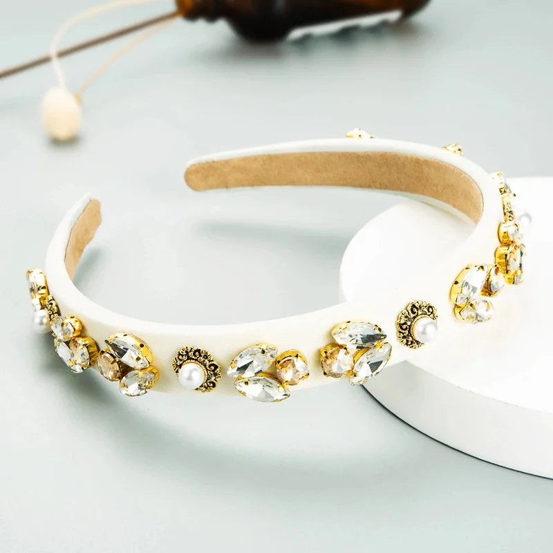 
hairband red headbands for women pearl rhinestone thin head bands hair accessories bride 