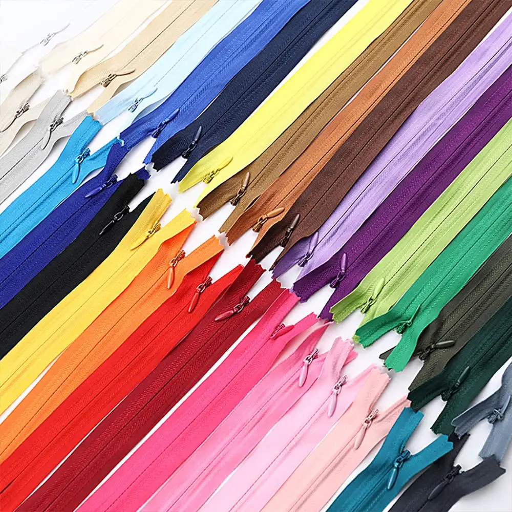 Custom Zipper Pull 28 35 40 45 50 55 60cm Invisible Zipper Nylon Coil Zipper For Diy Handcraft Cloth Sewing Accessories