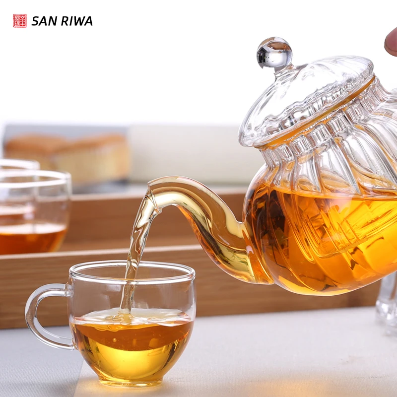 Glass Teapot  Glowing Diamond with Candle Warmer Stove included Included a Removable Tea Infuser making