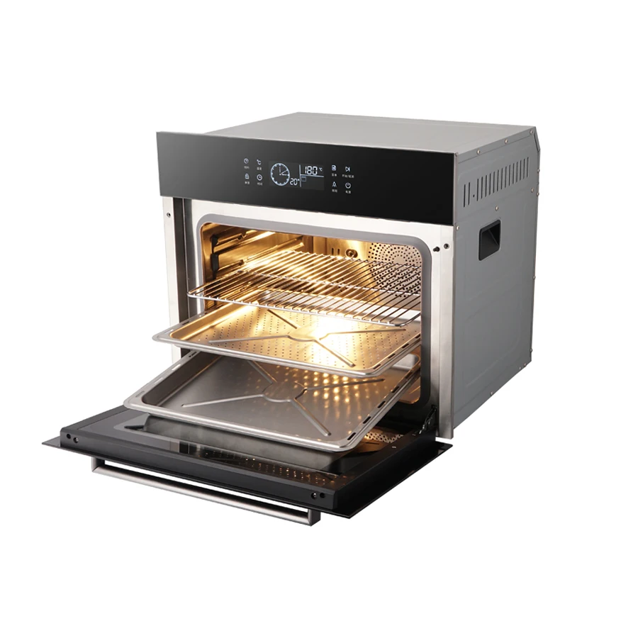
 Деликатное приготовление пищи с цифровым управлением для домашнего использования Встроенная печь для выпечки с вентилятором + нижнее нагревание + функция верхнего нагрева  