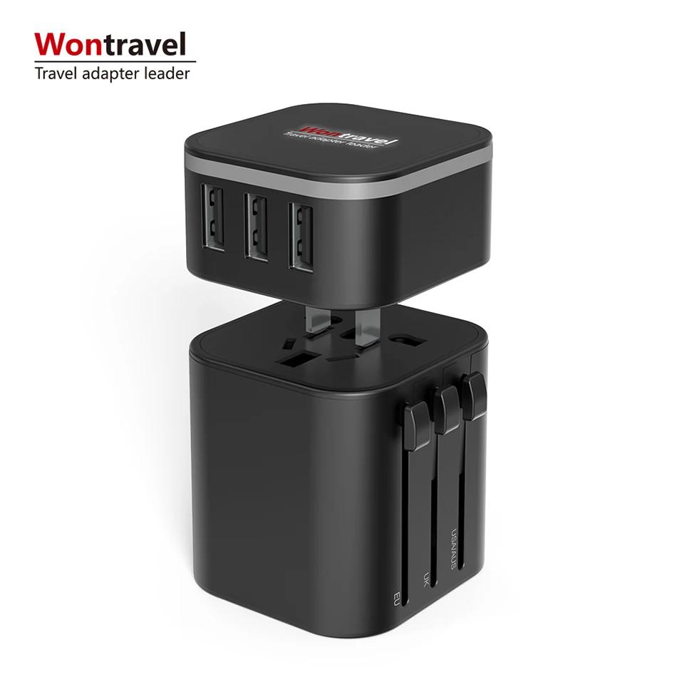 Популярные путешествия подарок пункт универсальный адаптер путешествия 3usb выход быстрое зарядное устройство корпорации подарок