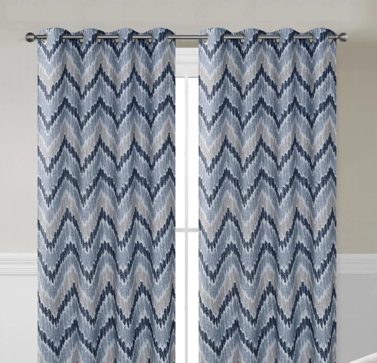 duplicated waves printed dimout curtain fabric polyester printed curtain fabric