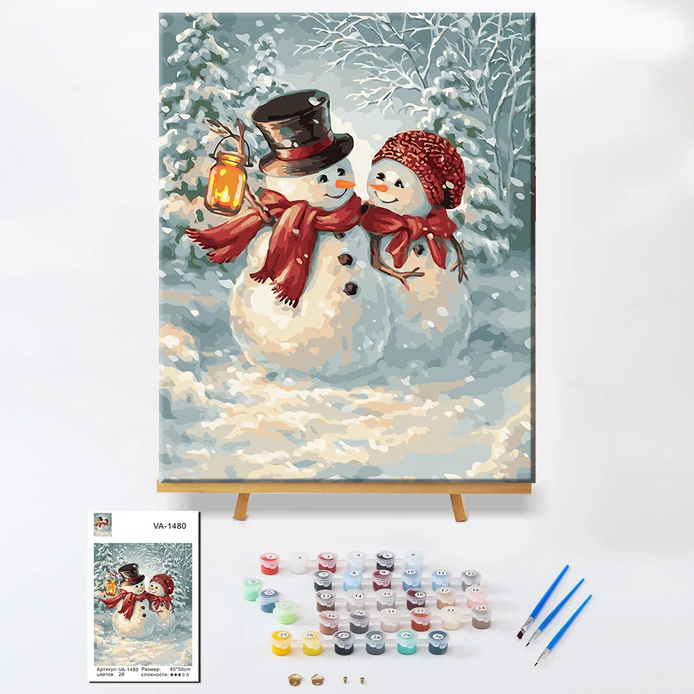 Snowman Diy Diamond Painting By Number Kit For Christmas