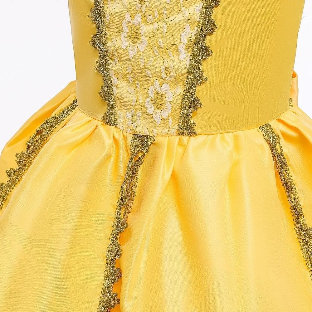 Belle Princess Dress Girl Birthday Party Beauty and the Beast Baby Fashion Dress Children Day Performance Dress