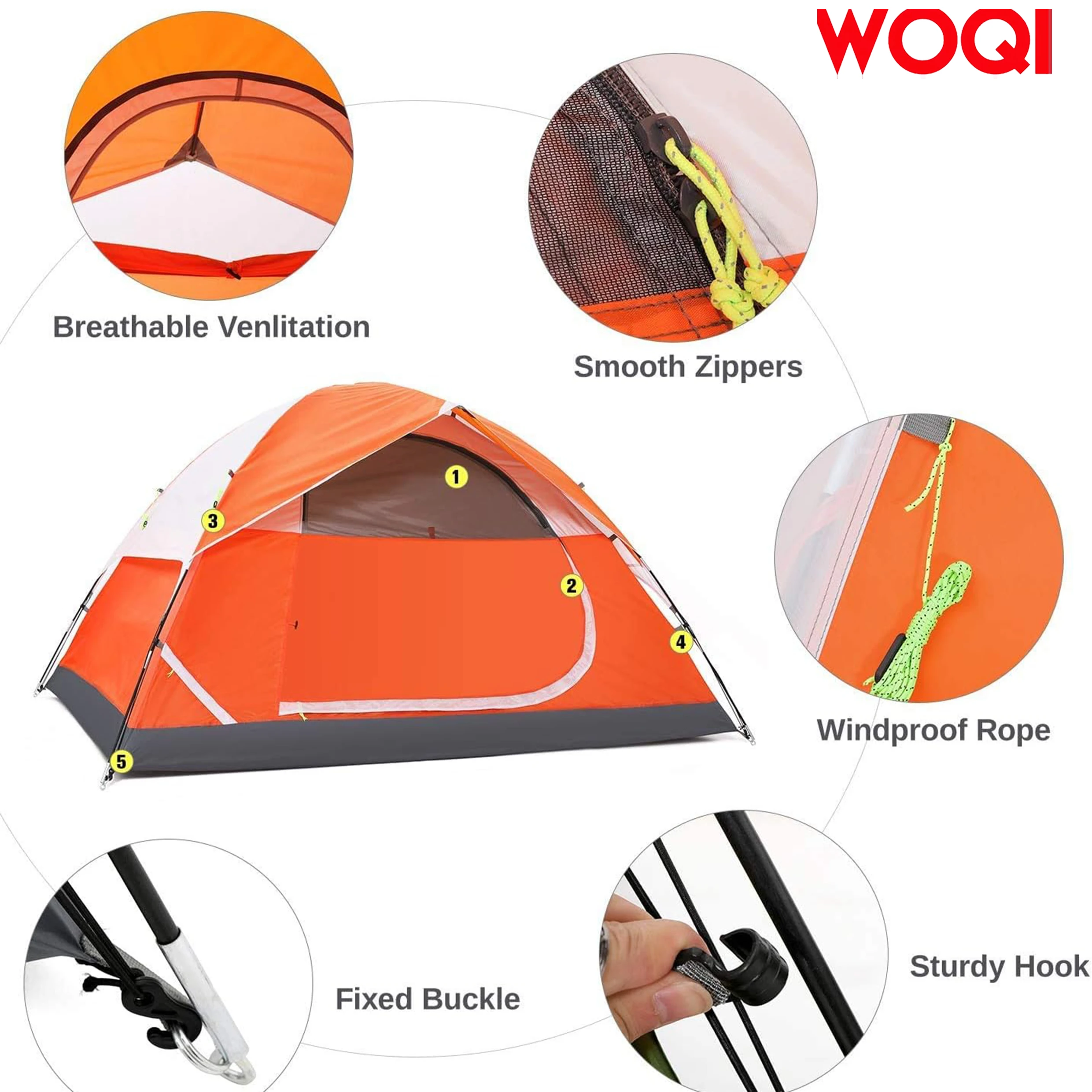 WOQI camping dome tent, waterproof, spacious, and lightweight