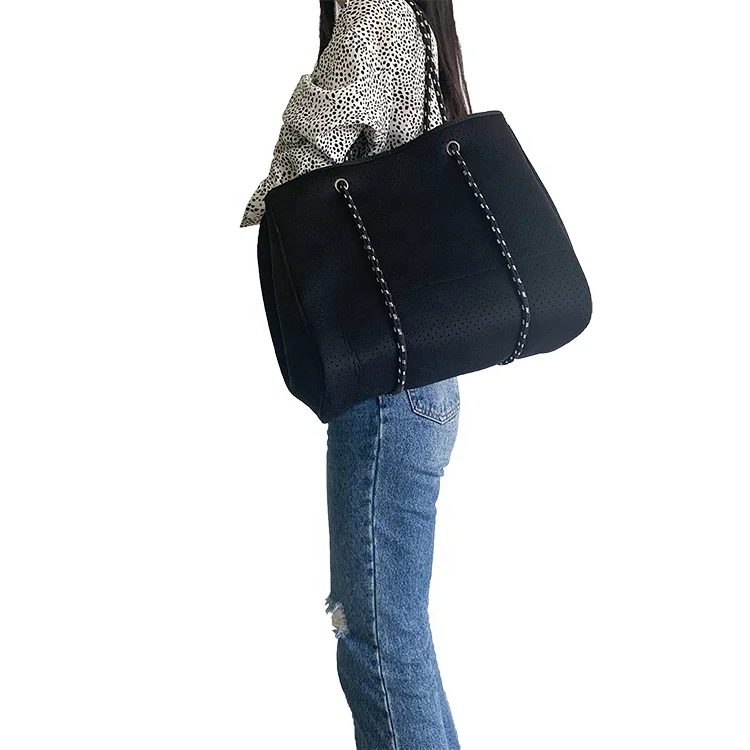 ISO9001 BSCI LVMH factory eco neoprene beach tote bag clear tote bags with custom printed logo custom tote bag  for women