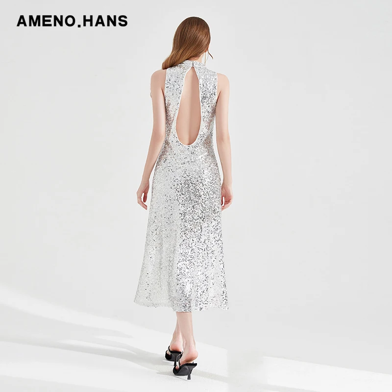 2022 New Arrivals Sparkly Dress Women Birthday Celebrate Brand Evening Dress