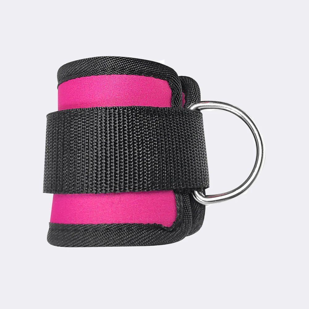 Adjustable Padded Ankle Wrist Cuffs Double Ring Customized Fitness Weightlifting Neoprene Weight Ankle Straps for Cable Machines