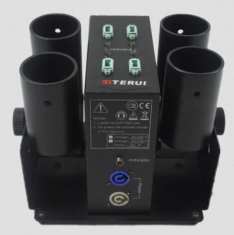 Сценический аппарат для конфетти DMX 512 с 4 головками сценический стрельбы вечеринки свадьбы сценического шоу церемонии