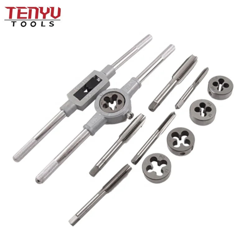 12pcs Screw Metric M6 to M12 Tap Die Set with Tap Holder Thread Tap and Die Thread Repair Kit
