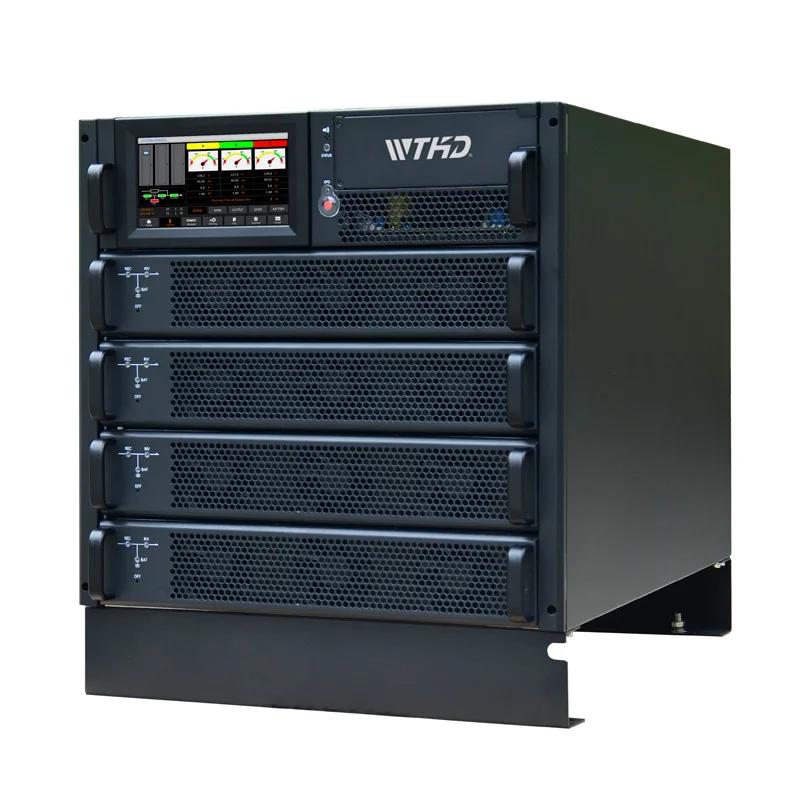 Rack Mount 10KVA to 90KVA Online UPS 20KVA 3 Phase+neutral+ground,three Phase 228v~304vac Overvoltage 3months-1year 50/60hz WTHD