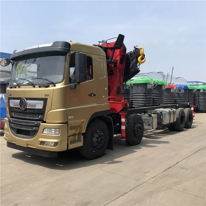 8x4 cargo truck with 20 tons hiab knuckle boom crane