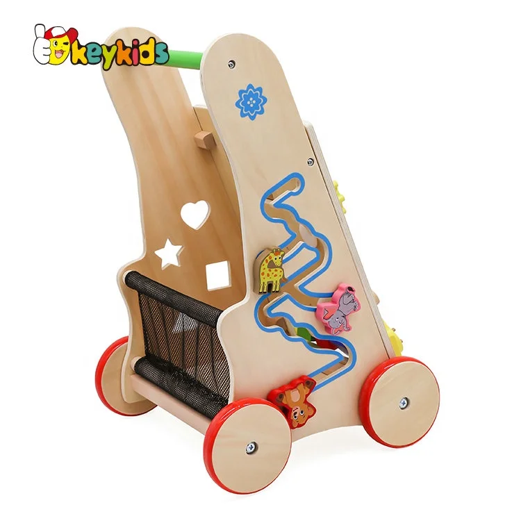 Best Design Activity Play Wooden Baby Walker with Wheels W16E146