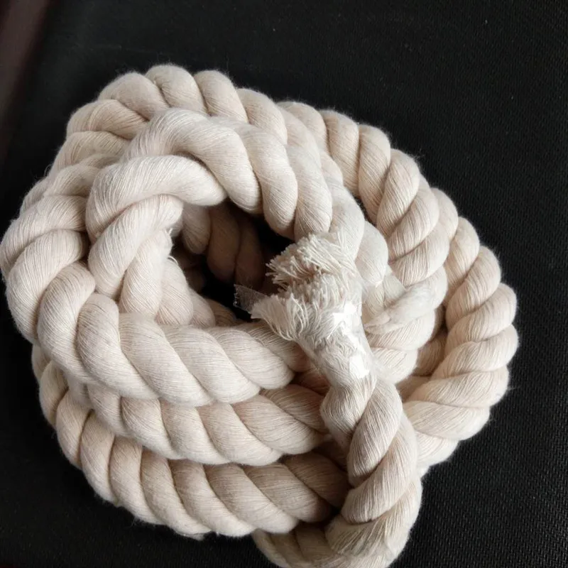 Ropemate 20mm Natural White 3 Strand Twisted Cotton Rope / 3 Ply Macrame Cord / Large Size Cotton Cord for Macrame Kit