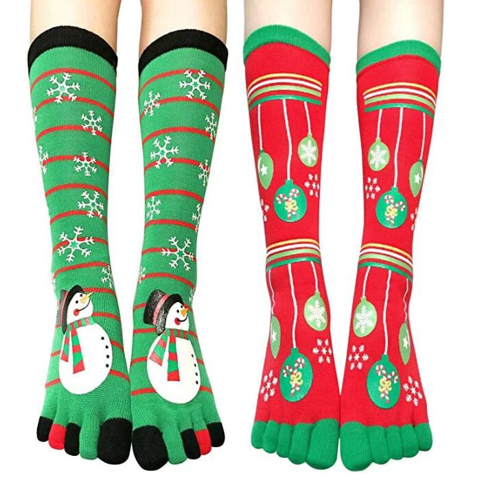 Christmas Finger socks for adult with customize pattern