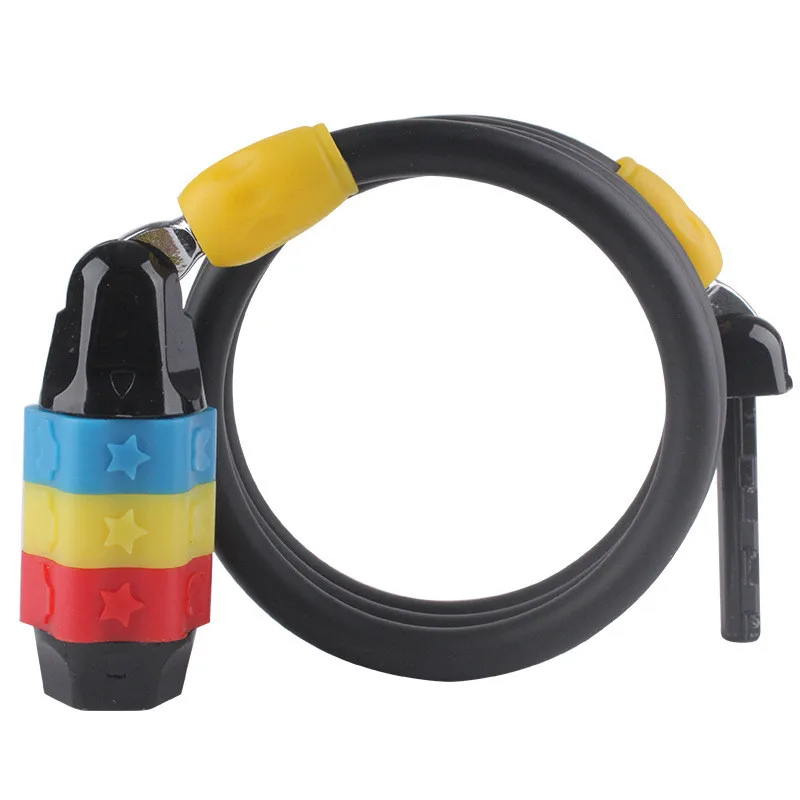 YH9152 цветные маленькие 3-цифровой комбинация велосипедной цепи блокировки велосипедный замок трос, хорошее качество для детей