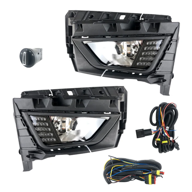 For Volkswagen Polo Plus 2019 2020 daytime running light led front fog lamp with turn signal