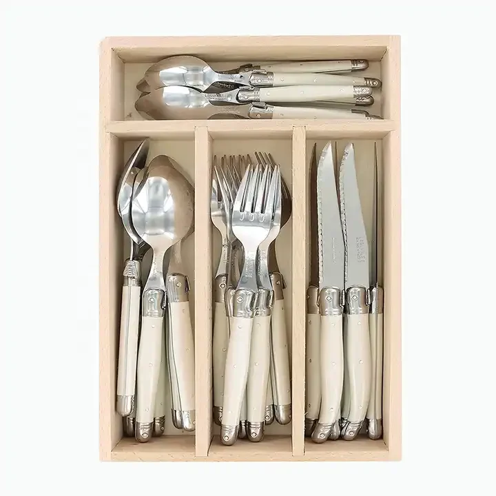 Kitchen Accessories Tool Steak Knives Forks Soup Spoons Laguiole Flatware Set