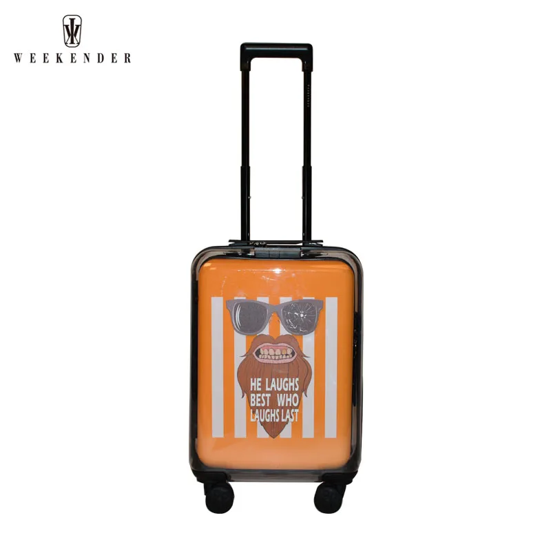 Прозрачный чемодан для багажа с УФ-печатью