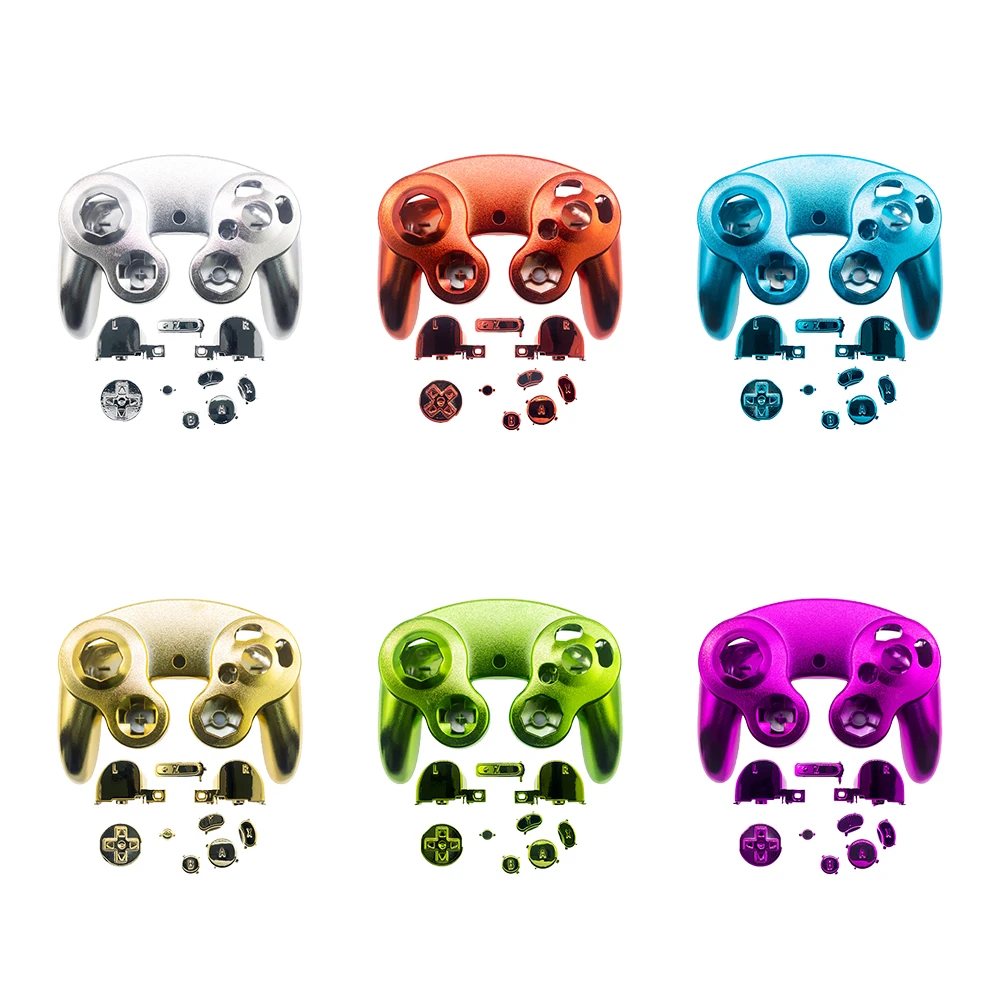 Full Set Buttons Chrome Shells With Direction Keys Keypads L R Trigger Buttons for Gamecube NGC Game Controller Repair Part