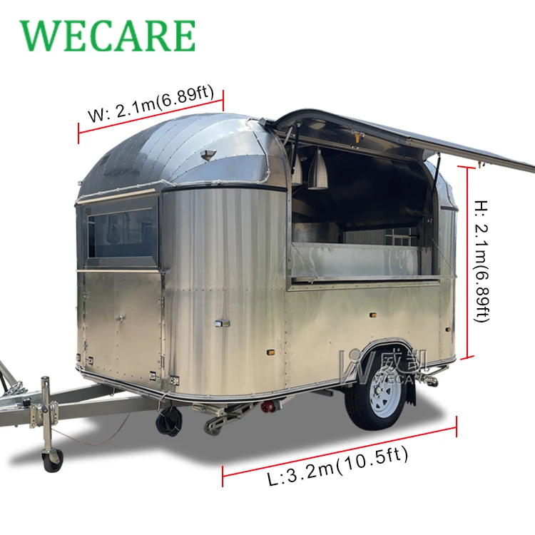 Wecare small fast bbq coffee ice cream food truck mobile coffee concession trailer drinks hotdog cart on wheels