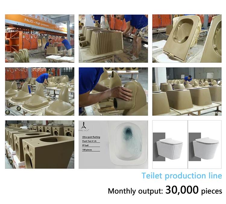 Sanitary ware one piece ceramic toilet wc water closet wall hung bathroom toilet rimless toilet bowl with cistern