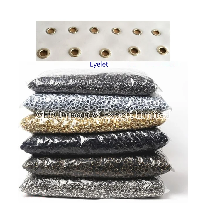 Guangzhou Custom Stainless Steel Eyelet Button Hole 10mm Fabric Banner Brass Gold Ring grommet for KT Board Shoes Cloth Hat