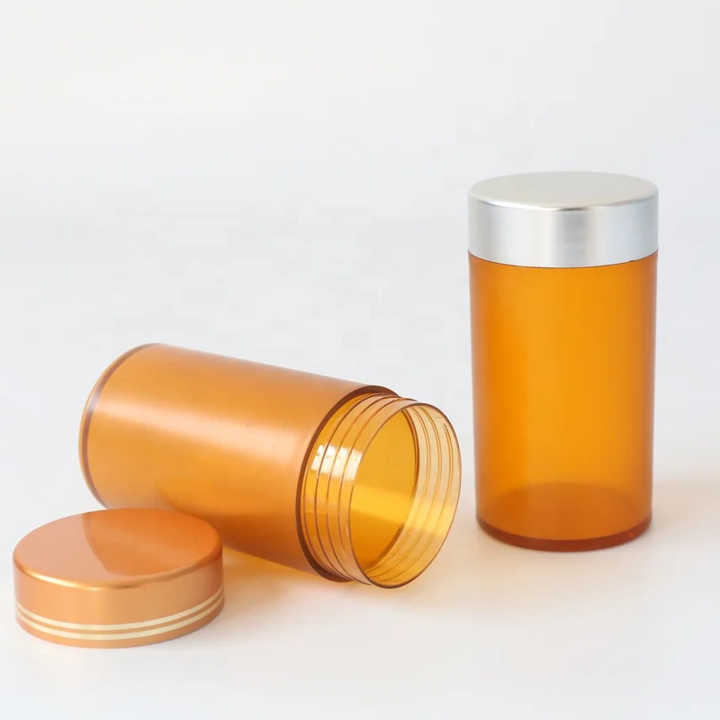 E-better empty small clear frosted pink health care 150ml plastic PET medicine pill bottles packaging label