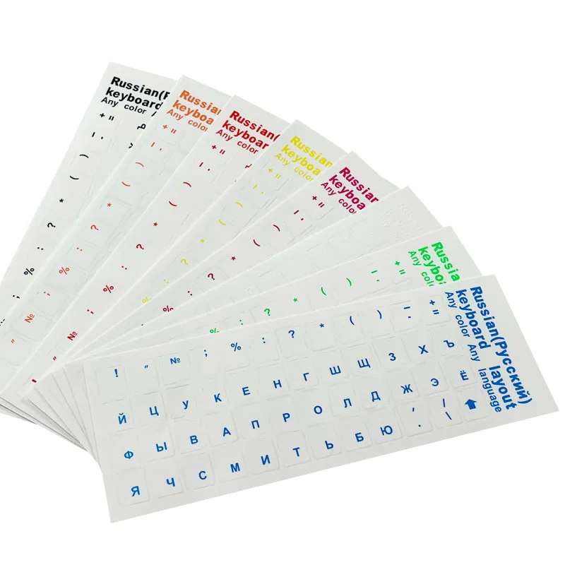 Прозрачные глянцевые наклейки на клавиатуру ноутбука с русским языком