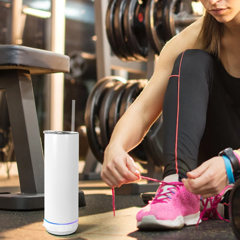 Custom Logo 20oz Straight Stainless Steel Skinny Speaker Tumbler Double Wall Insulated Mugs New Colors Powder Coating Cups