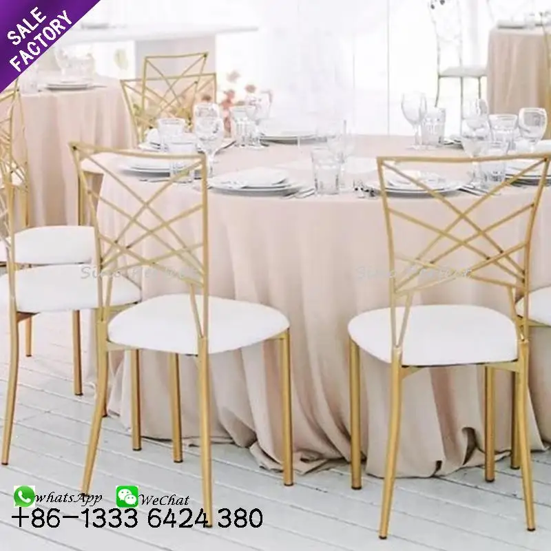 Good Quality Stacking Event Banquet Wedding Furniture Napoleon White Metal Aluminum Wedding Chair