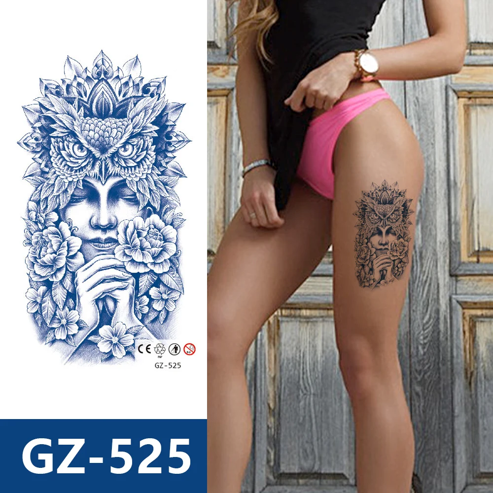 Semi Permanent Tattoo GZ Series Flower Design Temporary Tattoo Long Lasting Sexy Chest Arm Tattoo Sticker