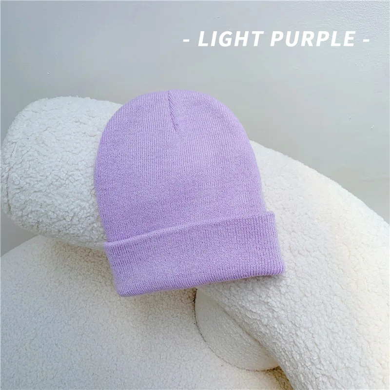 Однотонная шерстяная Корейская вязаная шапка милое все зимняя короткая Синяя