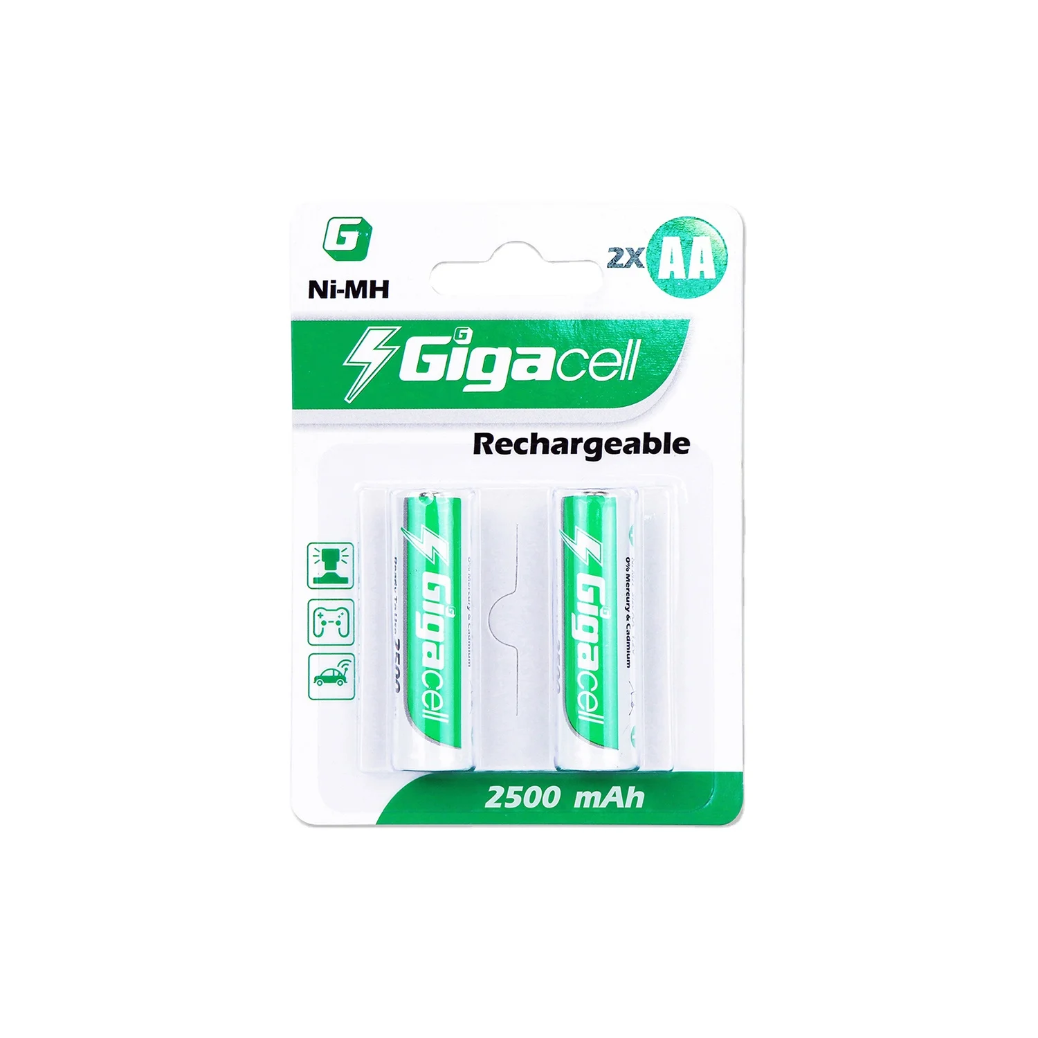 Gigacell Best Selling Rechargeable 1.2V Ni-MH HR6 2500mAh AA rechargeable battery