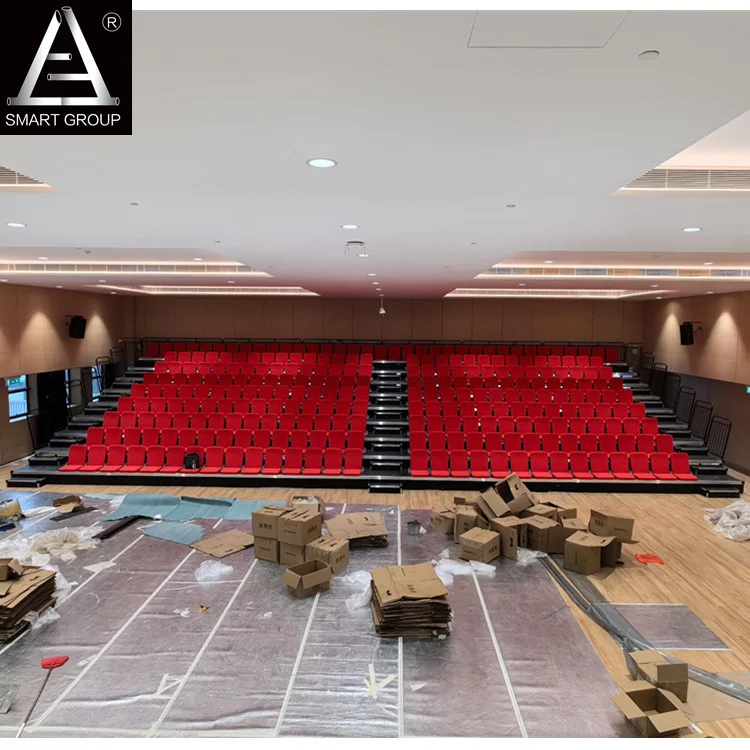 18M 9 Rows Indoor Telescopic Seating System Retractable Bleacher for Audience