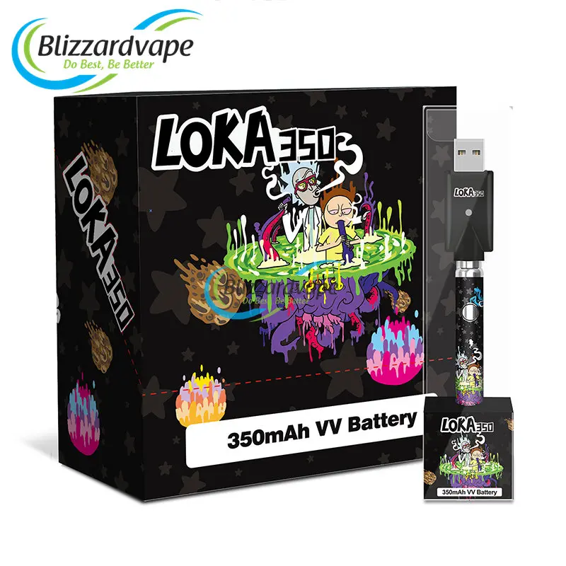 Loka 350mAh Cbd Battery Twist Slim Pen Adjustable Voltage Preheat Vape Battery