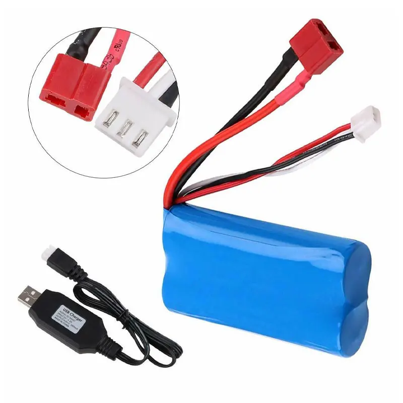 Lipo Battery T Plug USB Charger 18650 Battery Pack Shrink Film Battery Power Tools 7.4V 2000mah 2s 3.7v Interior NCM 18650 Diy