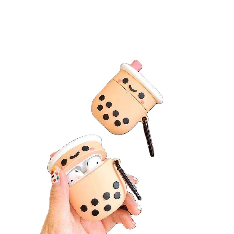 Симпатичный чехол с изображением пузырьков молока чая Airpod